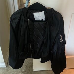 EAVES Women's Black Bomber Jacket
